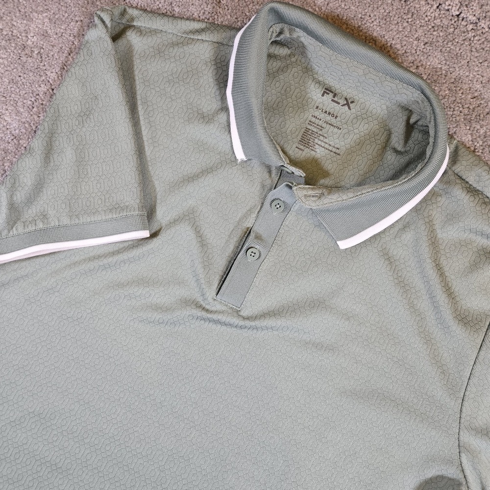 FLX Urban Commuter Short Sleeve Collared Golf Polo Shirt Mens XL Green